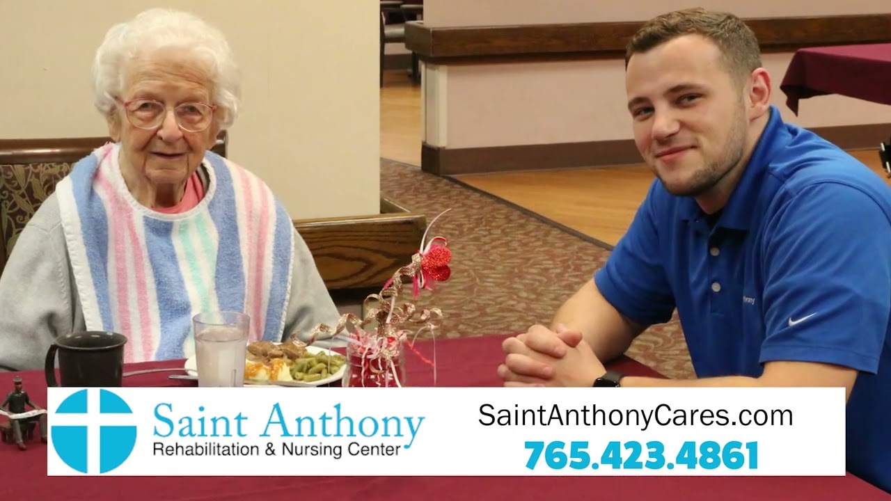 Saint Anthony Commercial Video Thumbnail - Resident and staff sitting at table