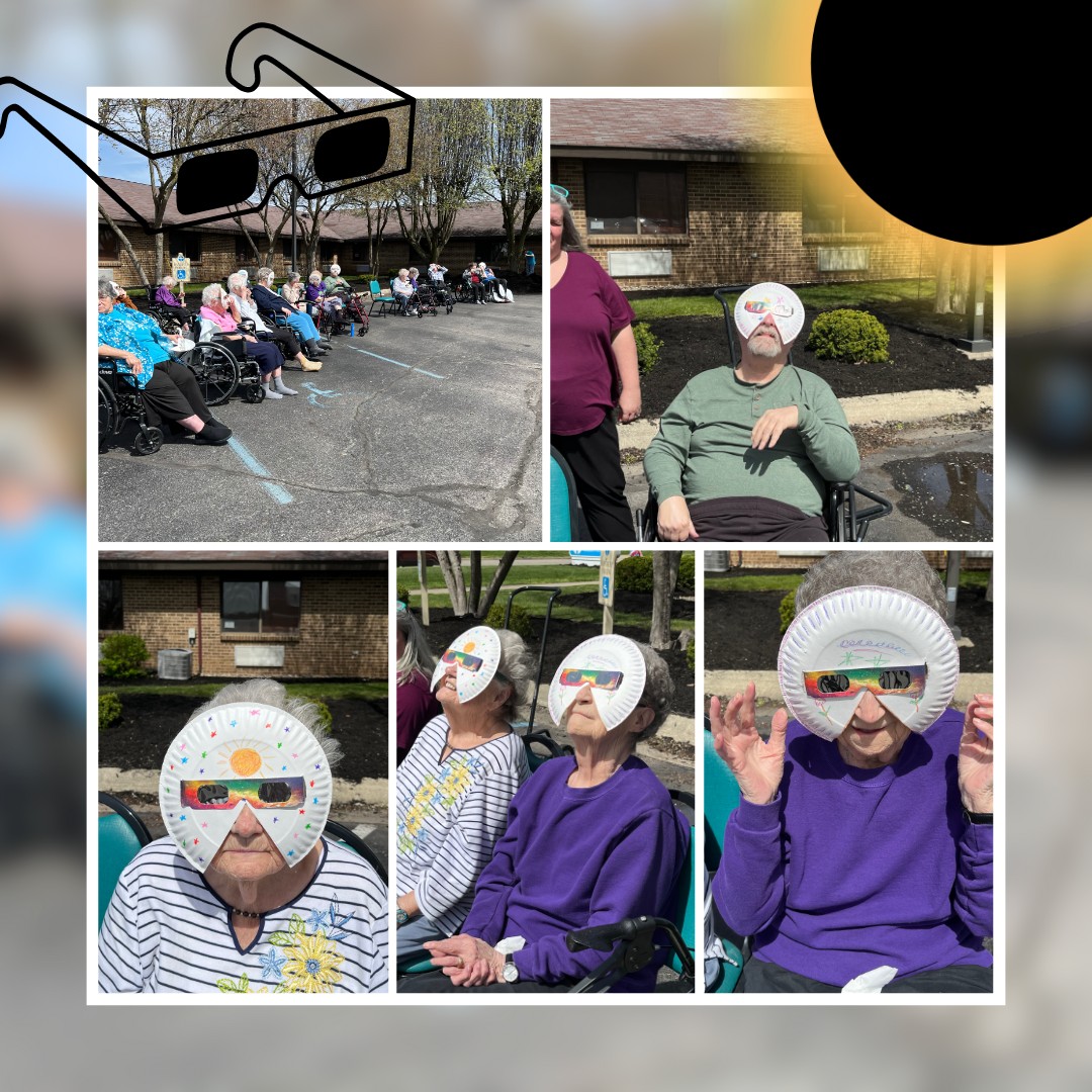 Our residents got ready for the eclipse by creating their own eclipse-glasses. We were blessed with a beautiful day to enjoy and experience the total eclipse.