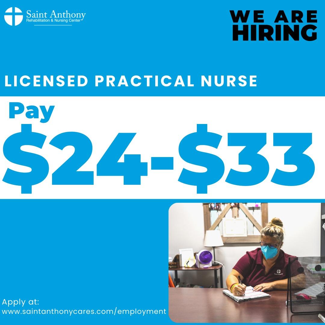 We are now hiring LPNs (Licensed Practical Nurses) at $24 to $33 per hour!