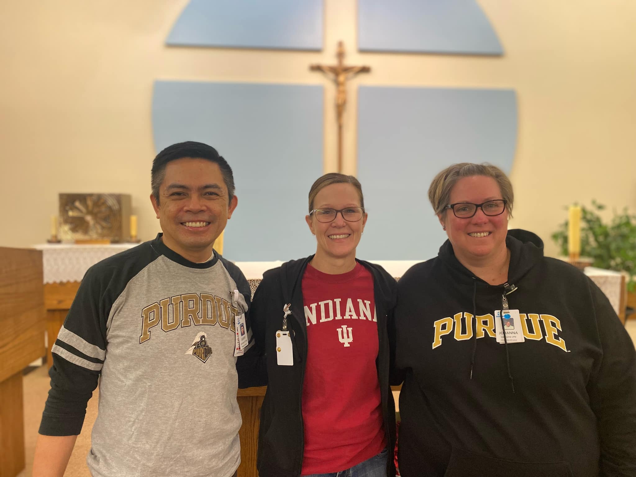 All of us here at Saint Anthony live in the “Hoosier State” BUT… it looks like the Boilers are putting a squeeze on IU.  Go Boilers!!  Go IU!  Go gold & black!! Go big red!!